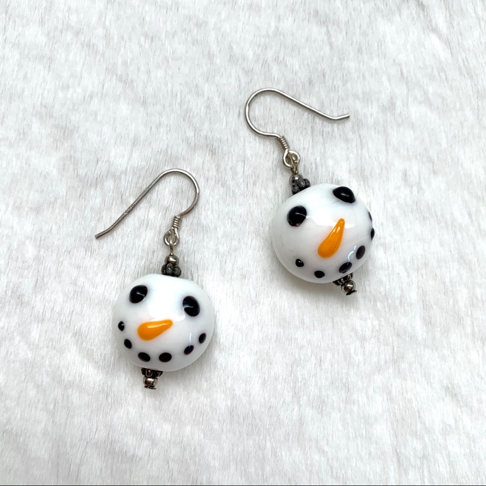 NEW Handmade Christmas Snowman Earrings
